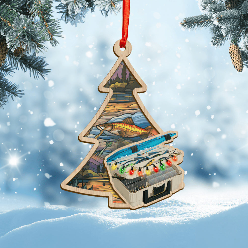 Fishing Tree Suncatcher Ornament Fisherman Christmas Ornaments Gifts For Fisherman