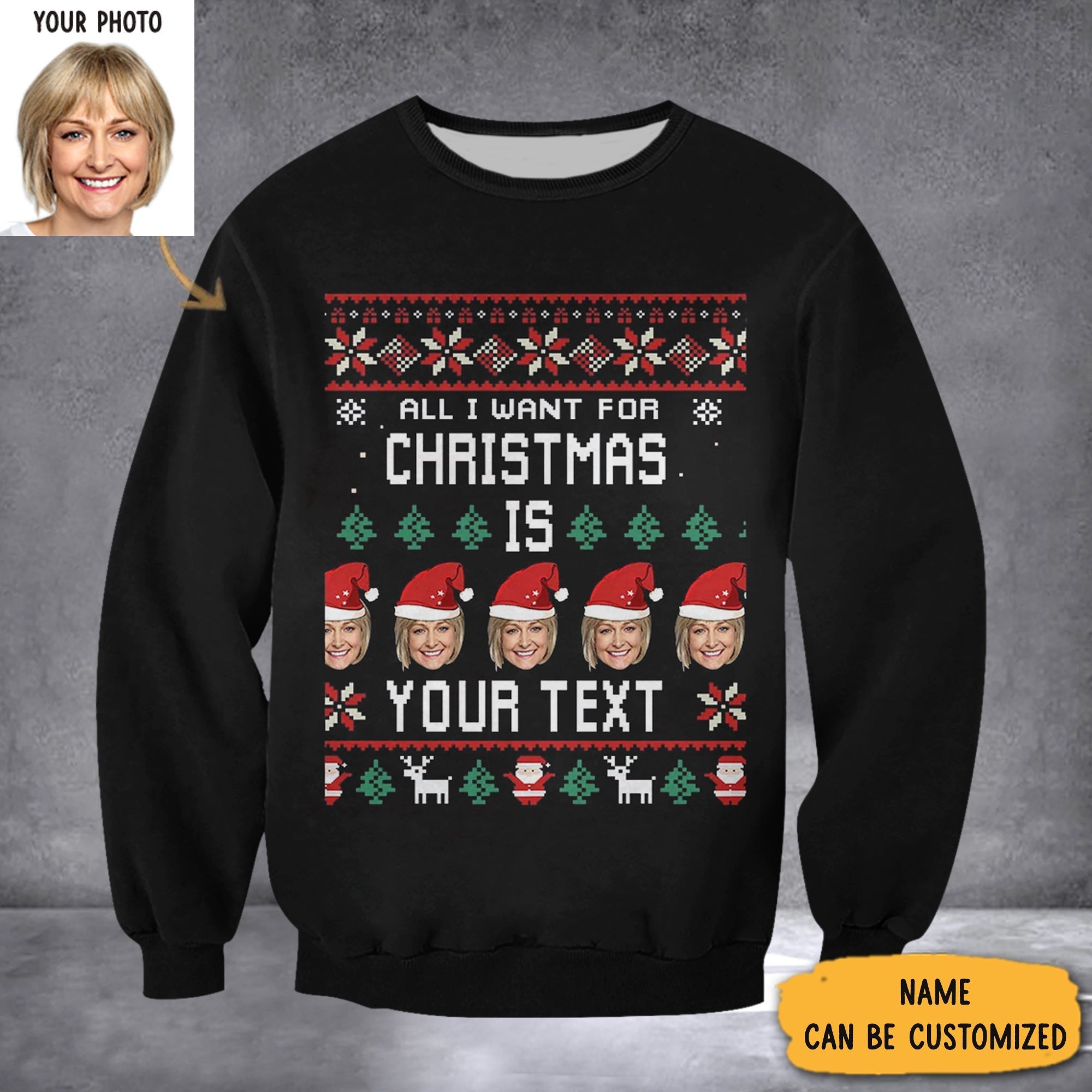 Custom Sweatshirt With Picture All I Want For Christmas Is Sweatshirt Christmas Gifts For Her