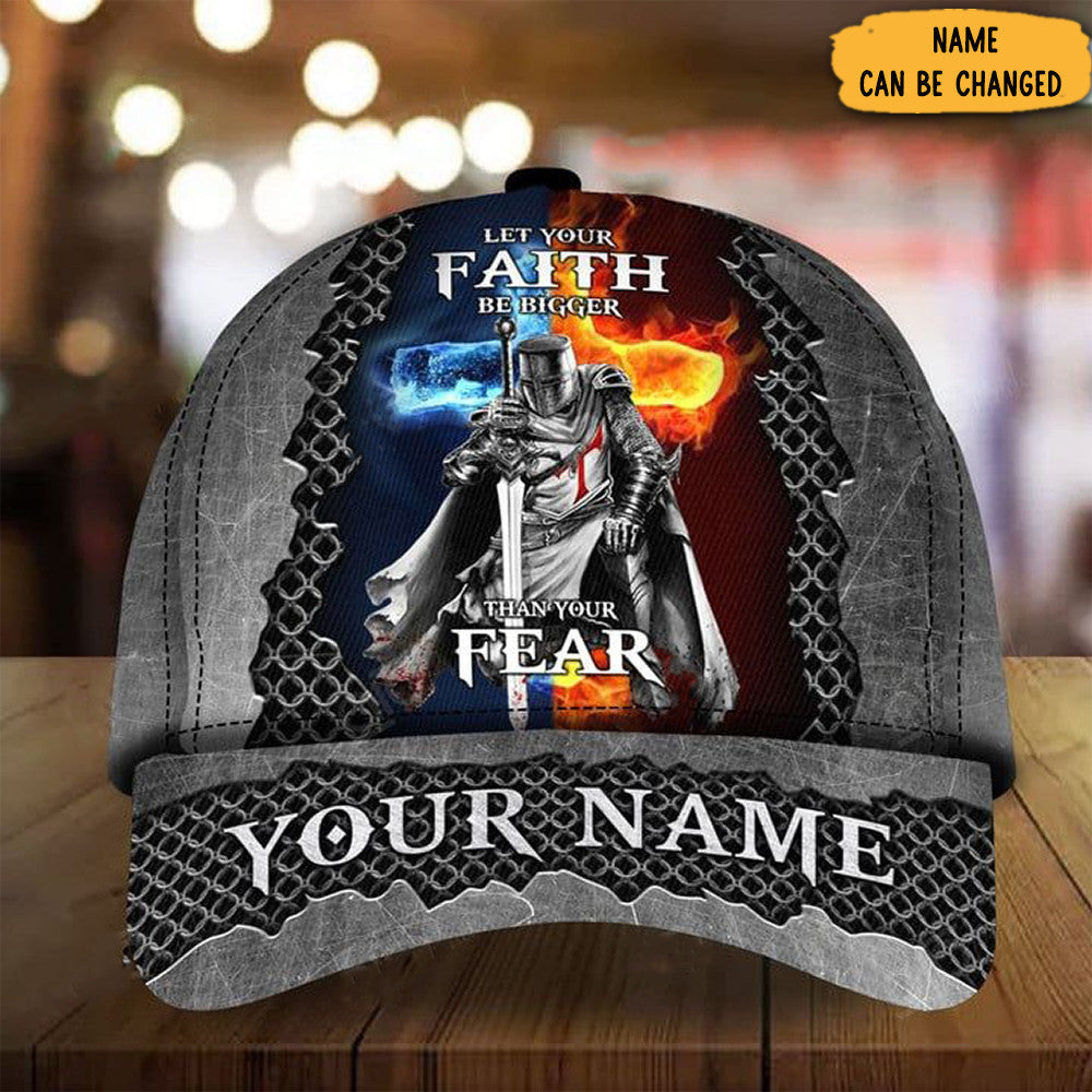 Personalized Warrior Let Your Faith Be Bigger Than Your Fear Hat Christian Caps For Men