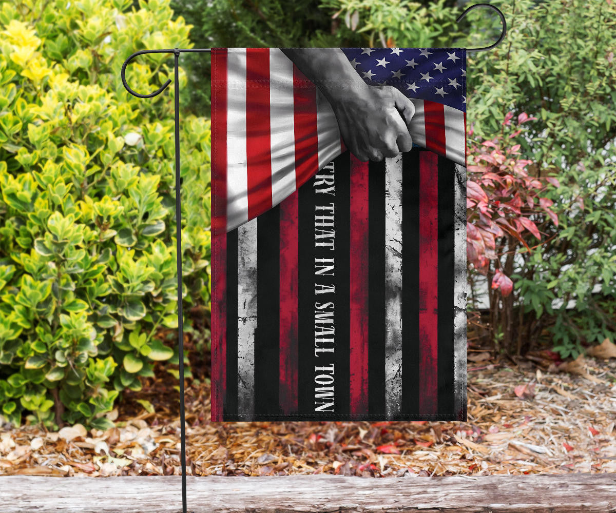Try That In A Small Town Flag Inside American Flag Small Town Merchandise