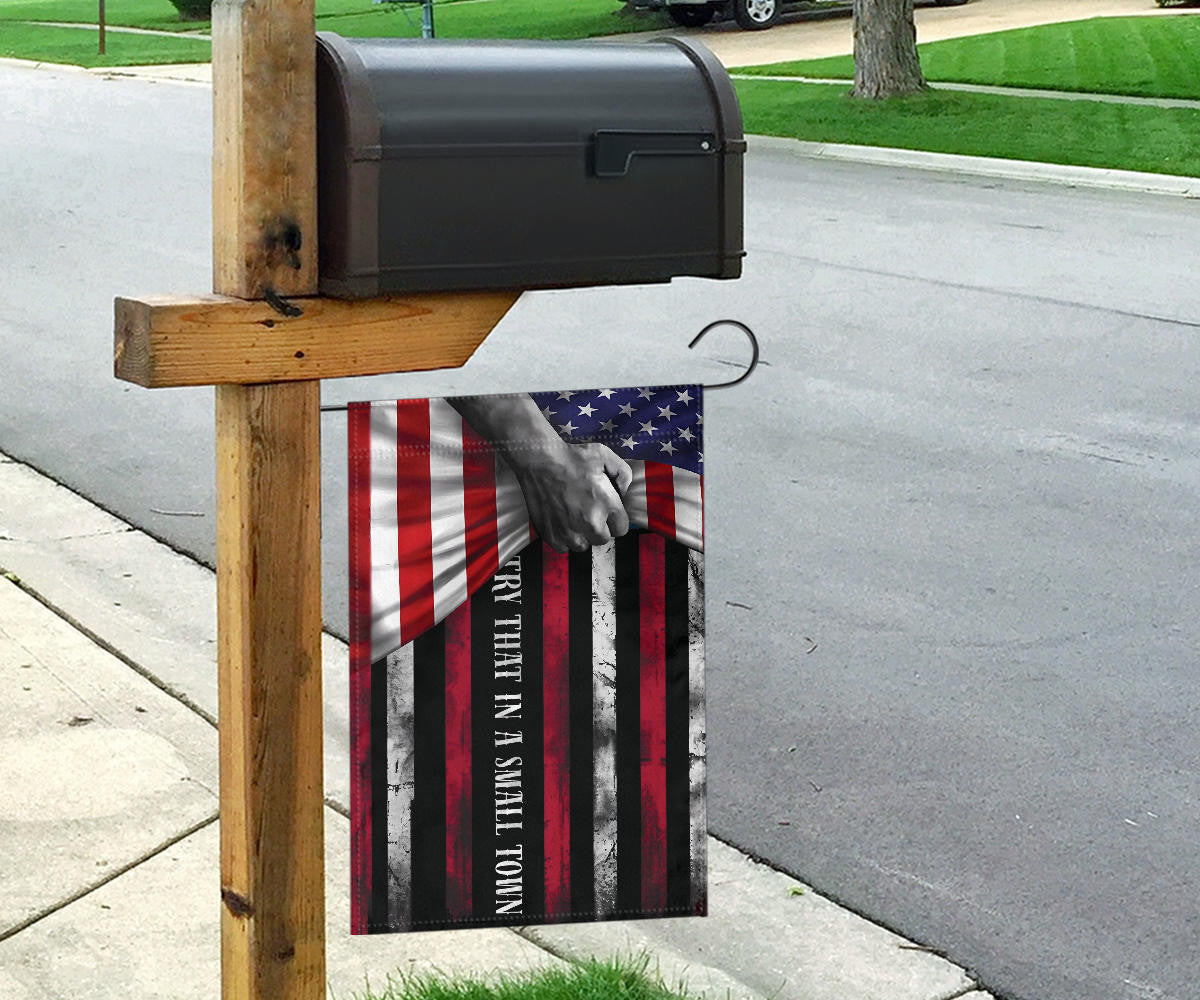 Try That In A Small Town Flag Inside American Flag Small Town Merchandise