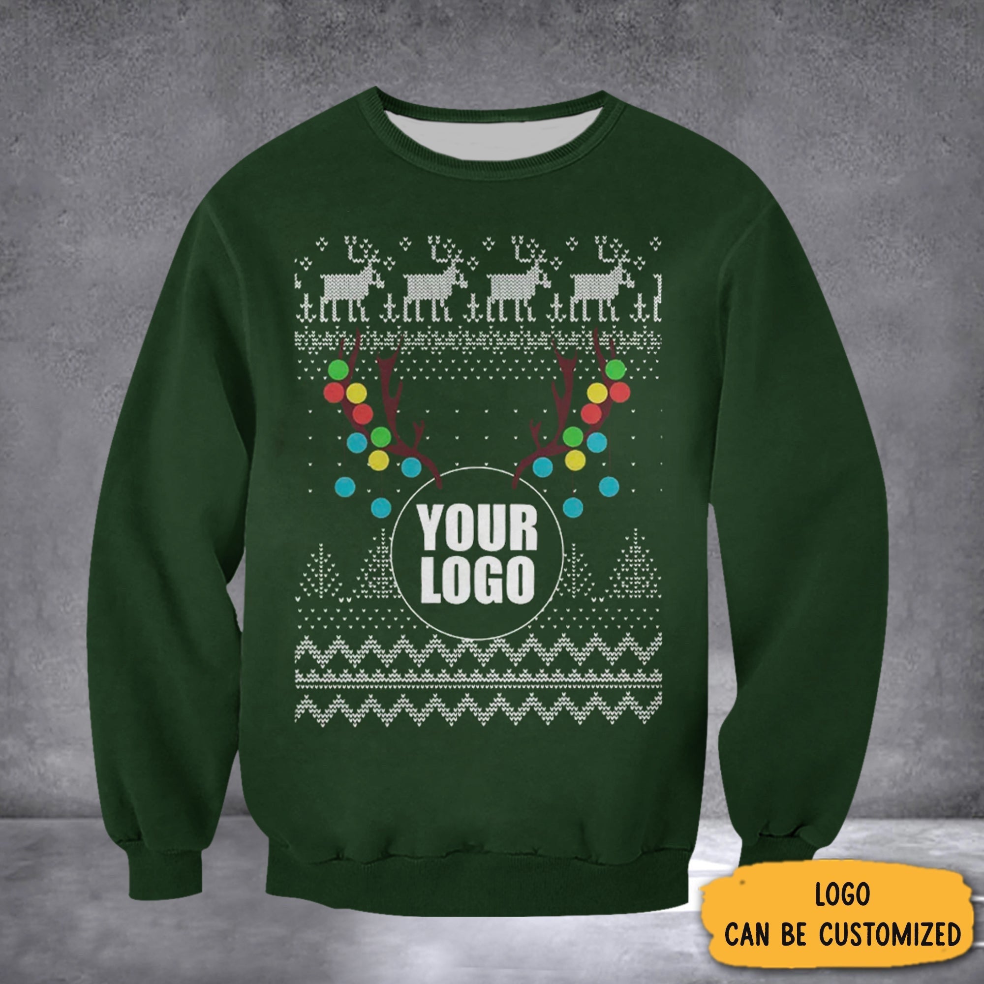 Personalized Logo Ugly Christmas Sweatshirt Merry Xmas Customized Sweatshirt Men Women Gifts