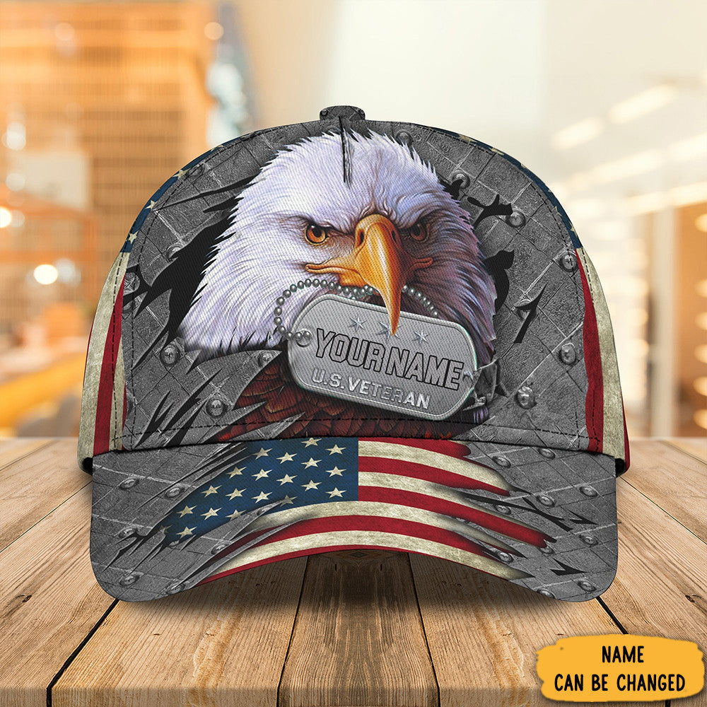 Personalized Eagle Veteran Hat American Flag Veterans Day Gift Ideas For Boyfriend