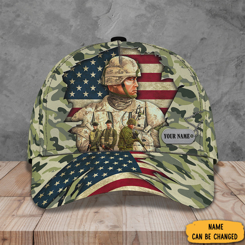 Personalized Veteran Camo Hat American Flag Veteran Baseball Cap Patriotic Gifts