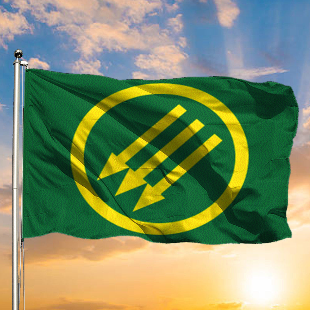 Iron Front Flag Antifa Green Flag Anti Fascist Anti Racist Defend Liberal Democratic Campaign