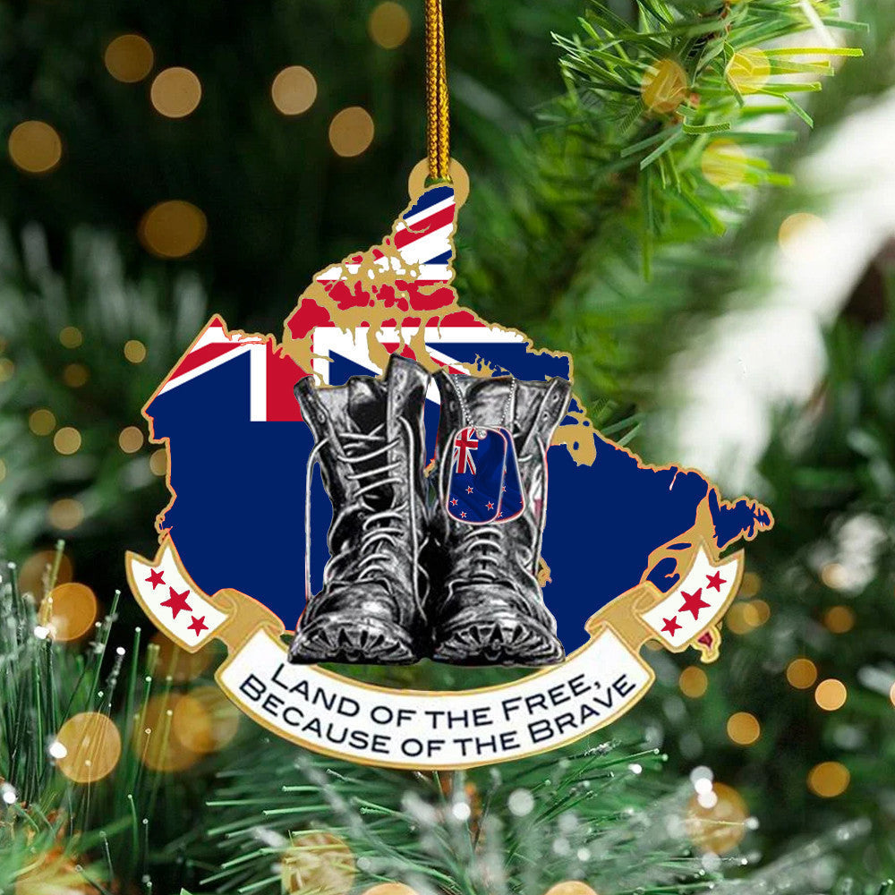 New Zealand Veteran Land Of The Free Because Of The Brave Ornament Remembrance Fallen Soldiers