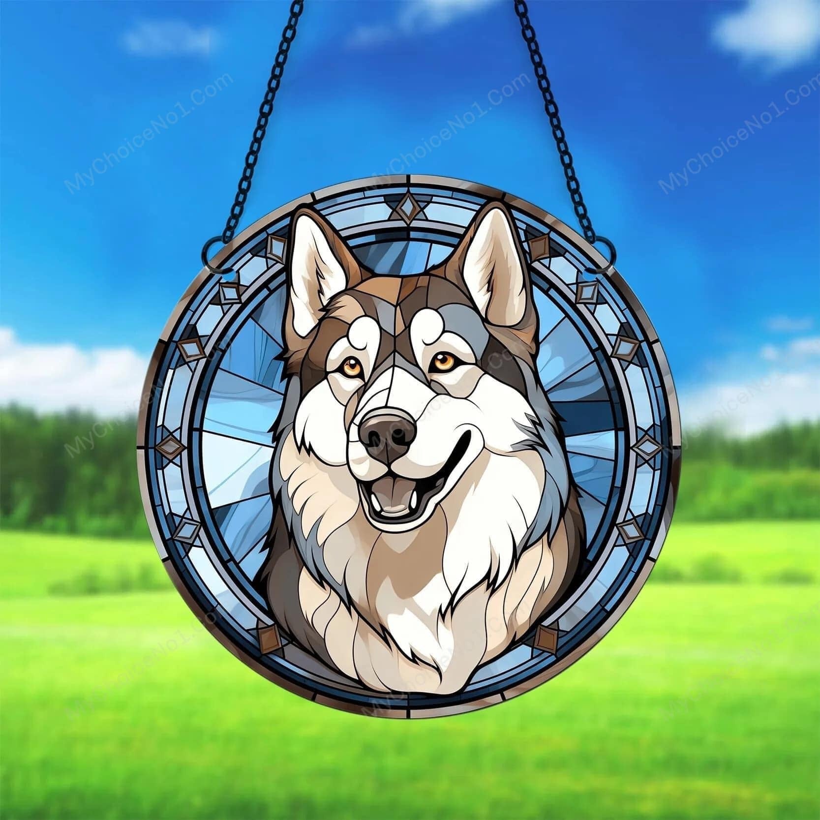 Husky Suncatcher Ornament Merchandise Best Gifts For Husky Lovers Owners For Him Her