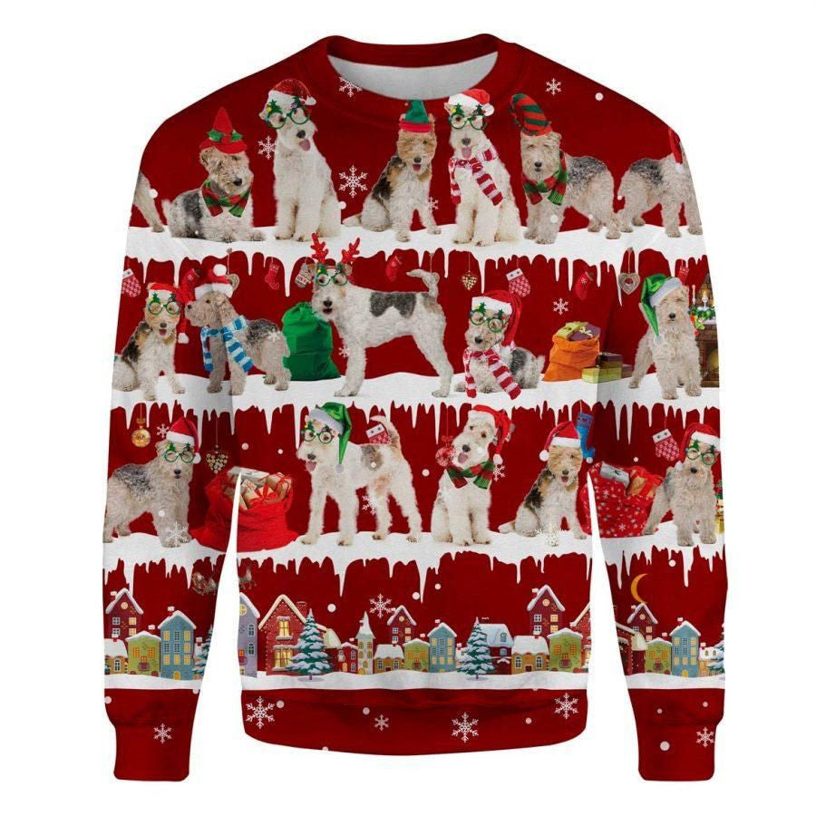 Wire Fox Terrier Ugly Christmas Sweater Merry Christmas Sweatshirt Winter Gifts For Couples