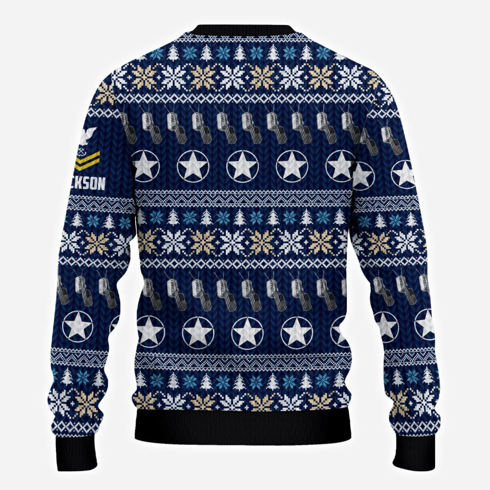 Custom United States Navy Veteran Ugly Christmas Sweater Best Xmas Gifts For Veterans