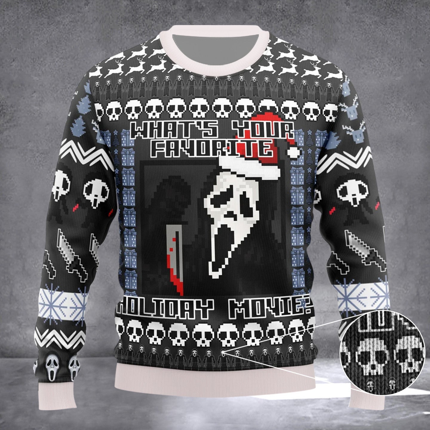 Ghost Face Ugly Christmas Sweater What Is Your Favorite Holiday Movie Ugly Sweater Ideas