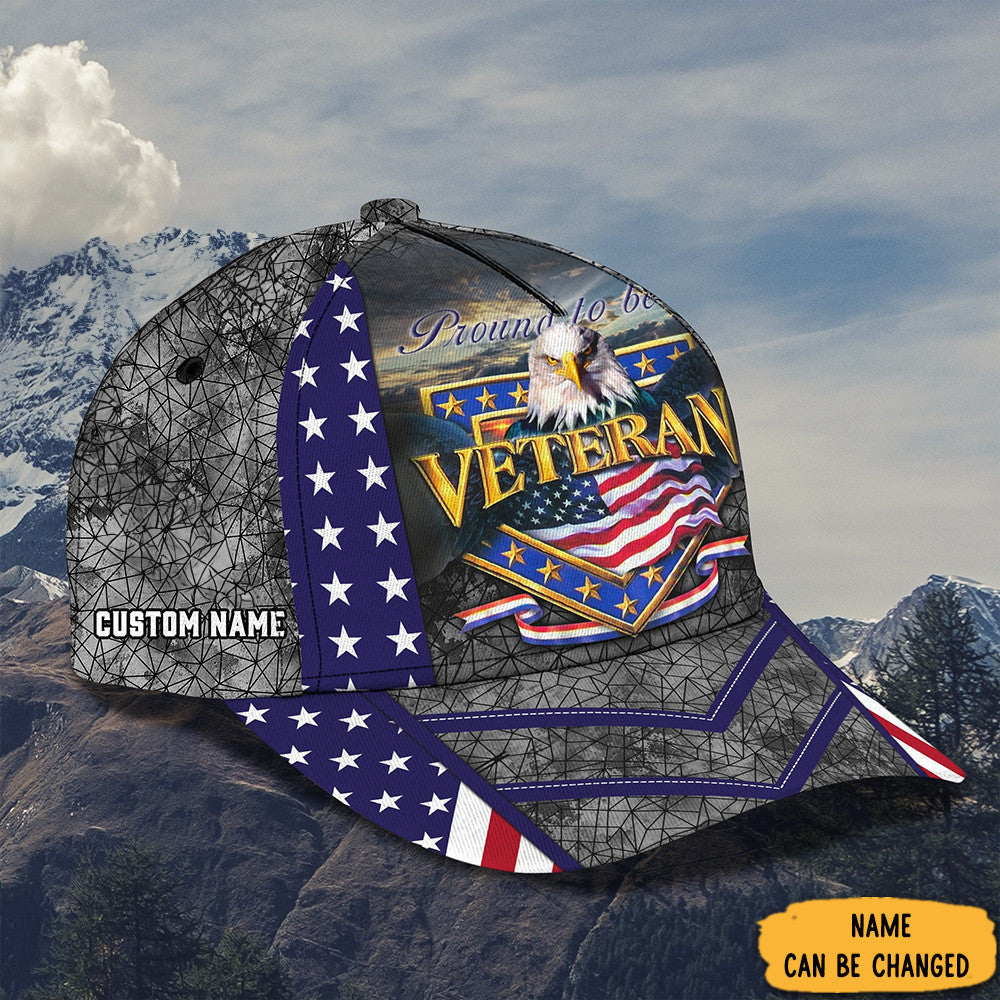 Personalized Eagle Proud To Be A Veteran Hat Patriotic Good Veterans Day Gifts