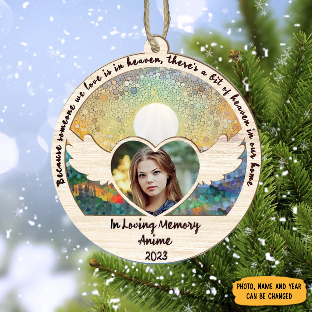 Custom Photo In Loving Memory Suncatcher Ornament Memorial Christmas Ornaments With Picture