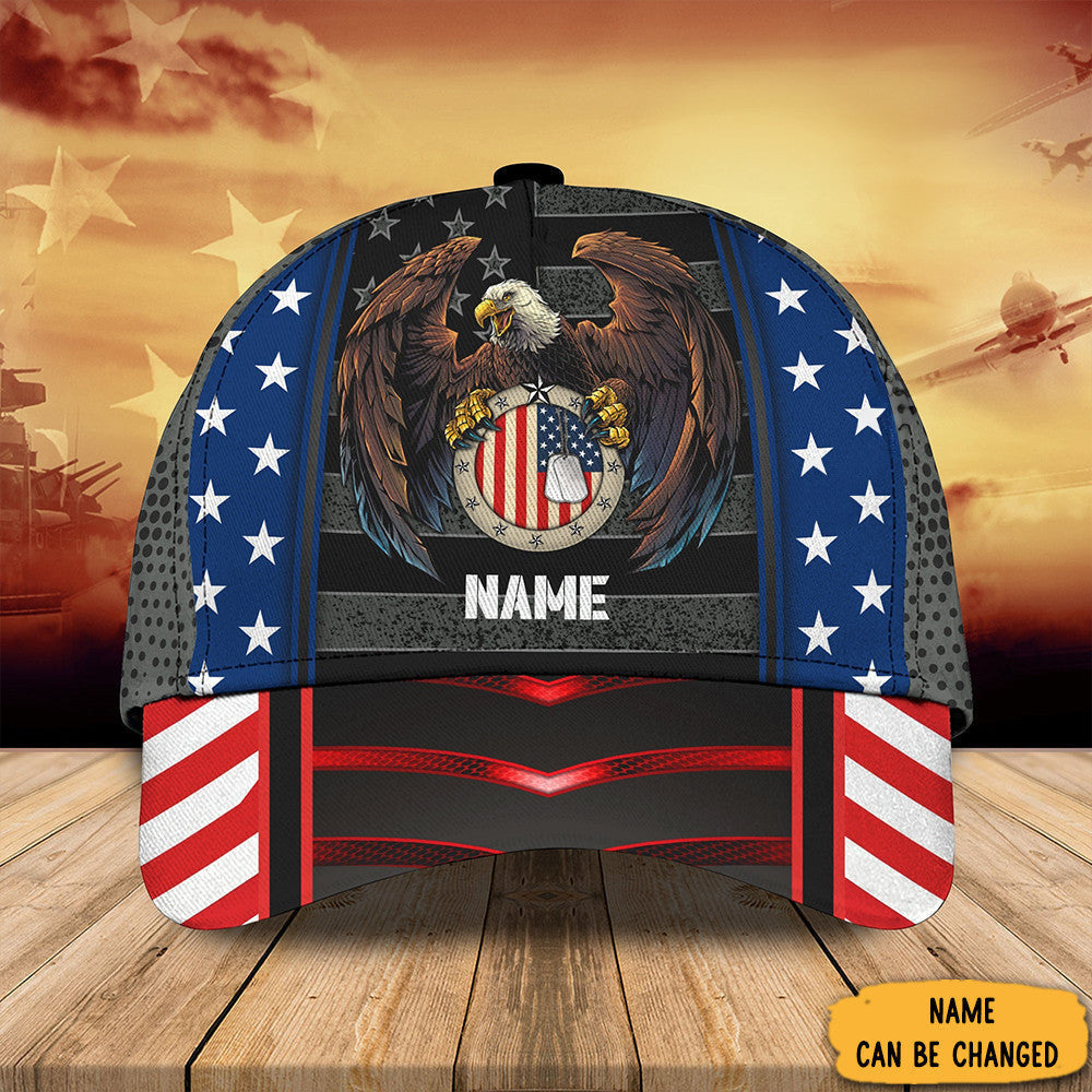 Personalized Eagle Veteran Hat Patriotic Veterans Day Employee Gifts