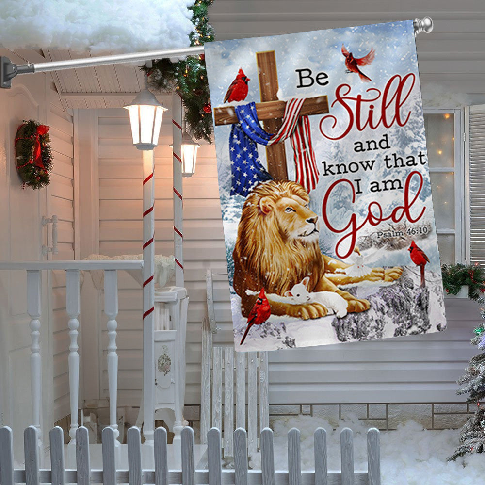 Be Still And Know That I Am God Flag Lion Of Judah Christmas Flag Outdoor Xmas Decorations