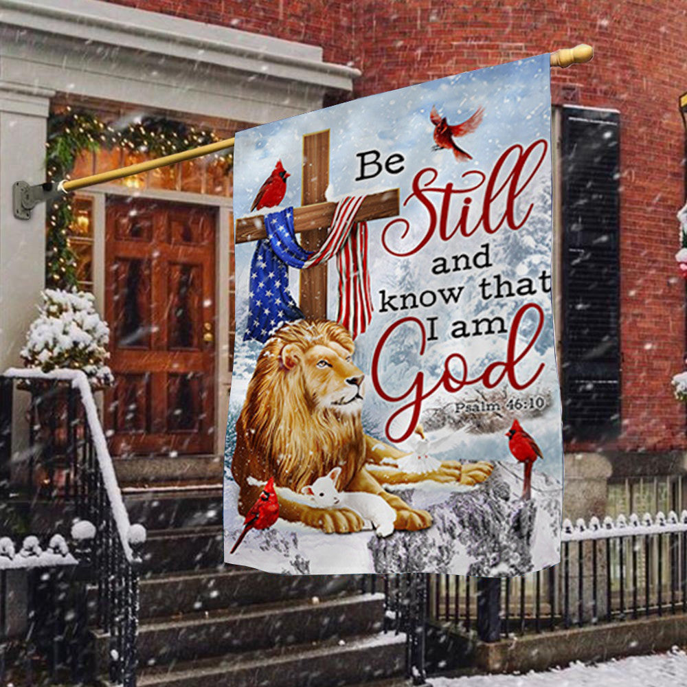 Be Still And Know That I Am God Flag Lion Of Judah Christmas Flag Outdoor Xmas Decorations