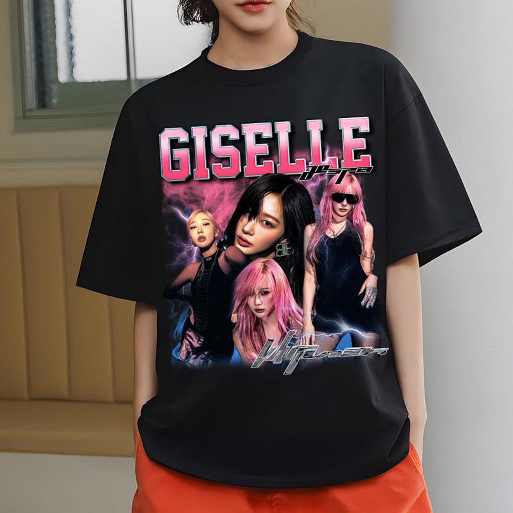 Retro Aespa Giselle Shirt, Aespa Whiplash Shirt, AESPA Synk Parallel Line Tour Shirt, Aespa