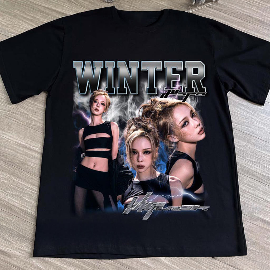 Aespa Whiplash Shirt Aespa Winter Whiplash T-Shirt AESPA Synk Parallel Line Tour Shirt_