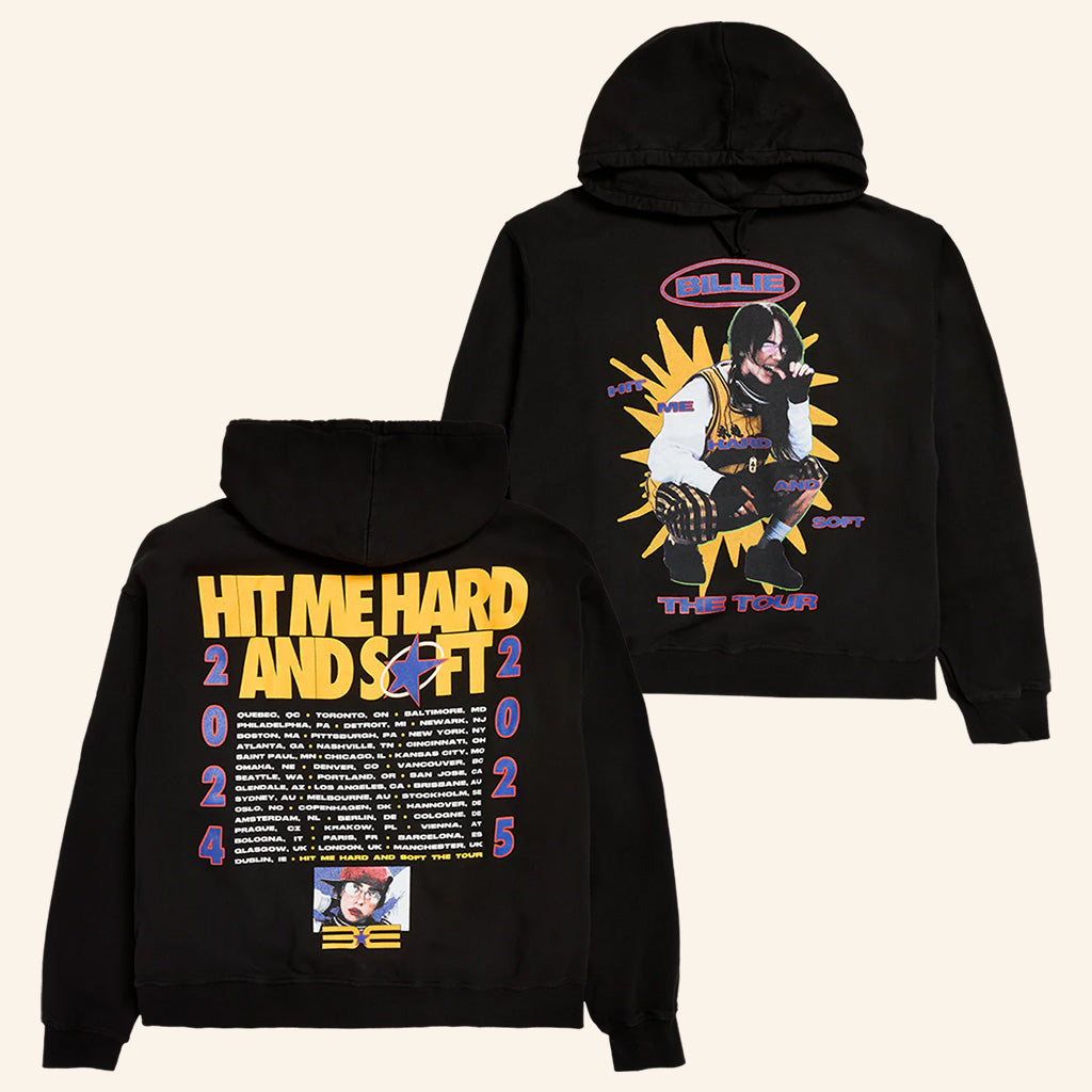 Billie Eilish Merch Hit Me Hard And Soft Tour 2025 Black Hoodie Gifts For Music Fans