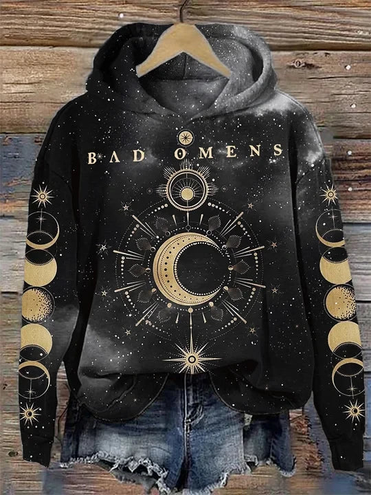 Bad Omens Hoodie Rock Band Inspired Bad Omens Merchandise Moon Phase Art Galaxy Hoodie