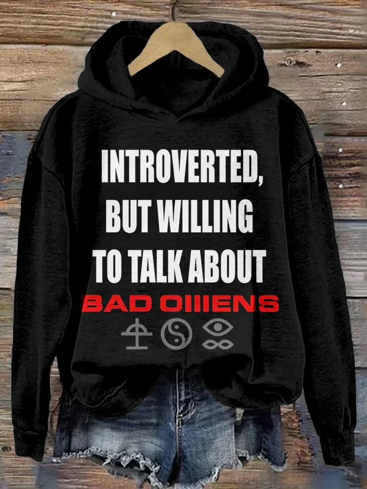 Bad Omens Hoodie Introverted But Willing To Talk About Bad Omens Merchandise Gifts For Rock Fan