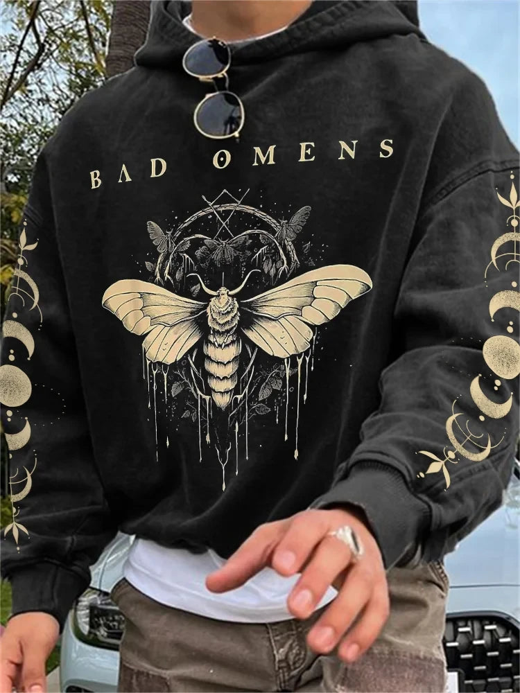 Bad Omens Hoodie Rock Band Inspired Bad Omens Merch Moth And Moon Shape Art Hoodie