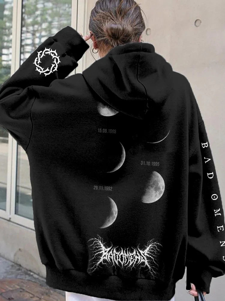 Bad Omens Hoodie Rock Band Inspired Moon Phase Hoodie Bad Omens Merch Gifts For Rock Fan