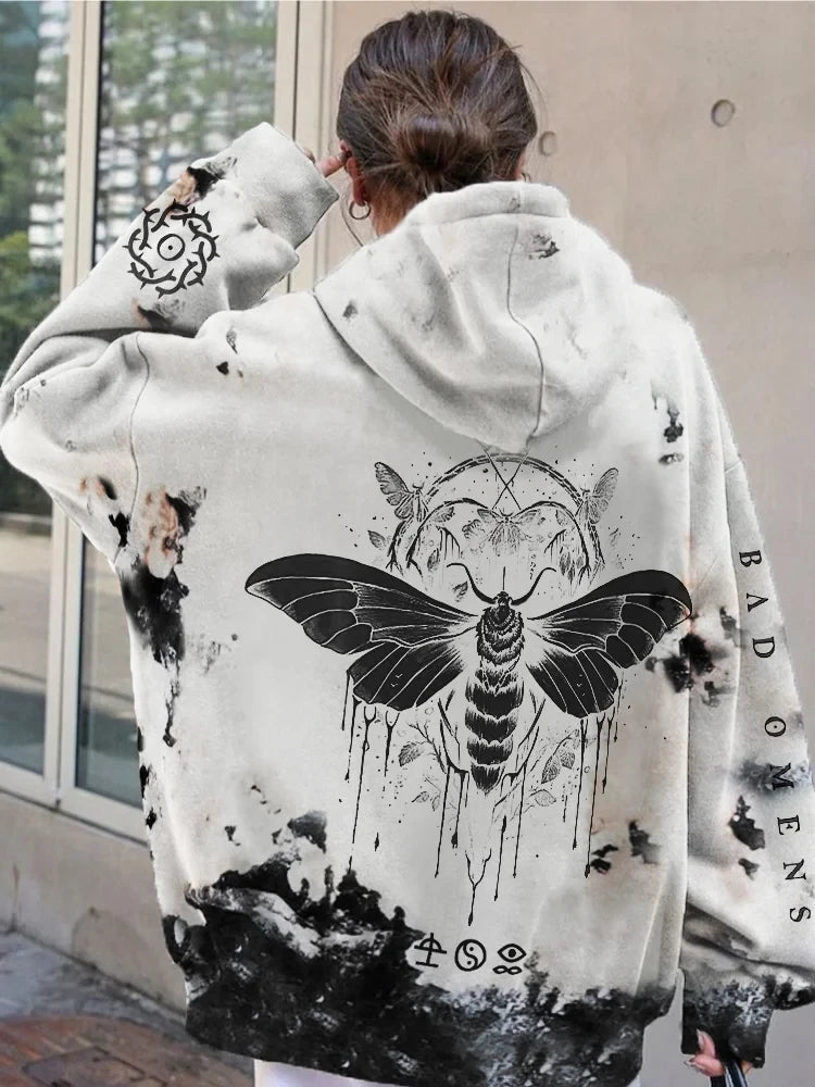 Bad Omens Hoodie Rock Band Inspired Bad Omens Merchandise Moth And Moon Phase Art Hoodie