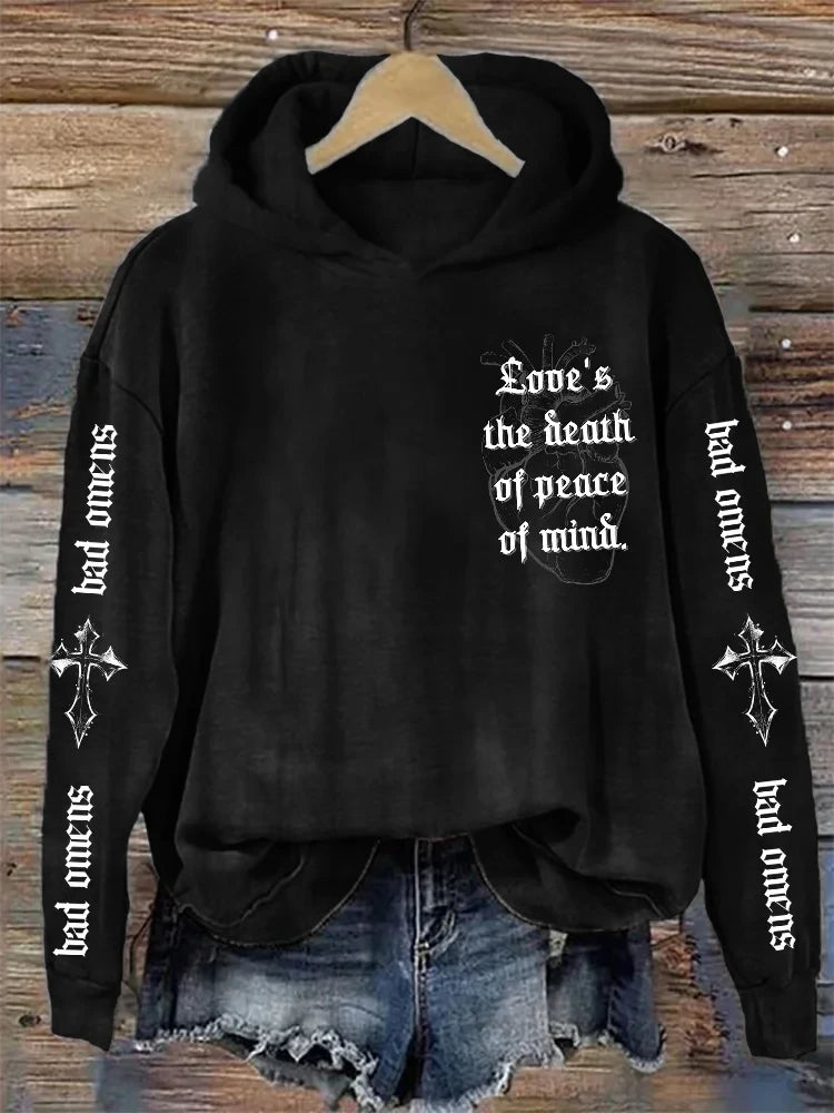 Bad Omens Hoodie Rock Band Inspired Moon Washed Hoodie Love's The Death Of Peace Of Mind