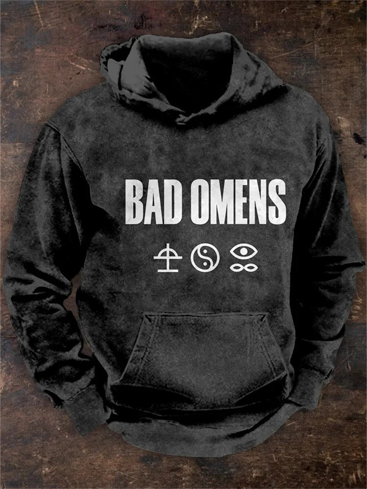 Bad Omens Wash Hoodie Men's Rock Band Art Hoodie Bad Omens Merchandise