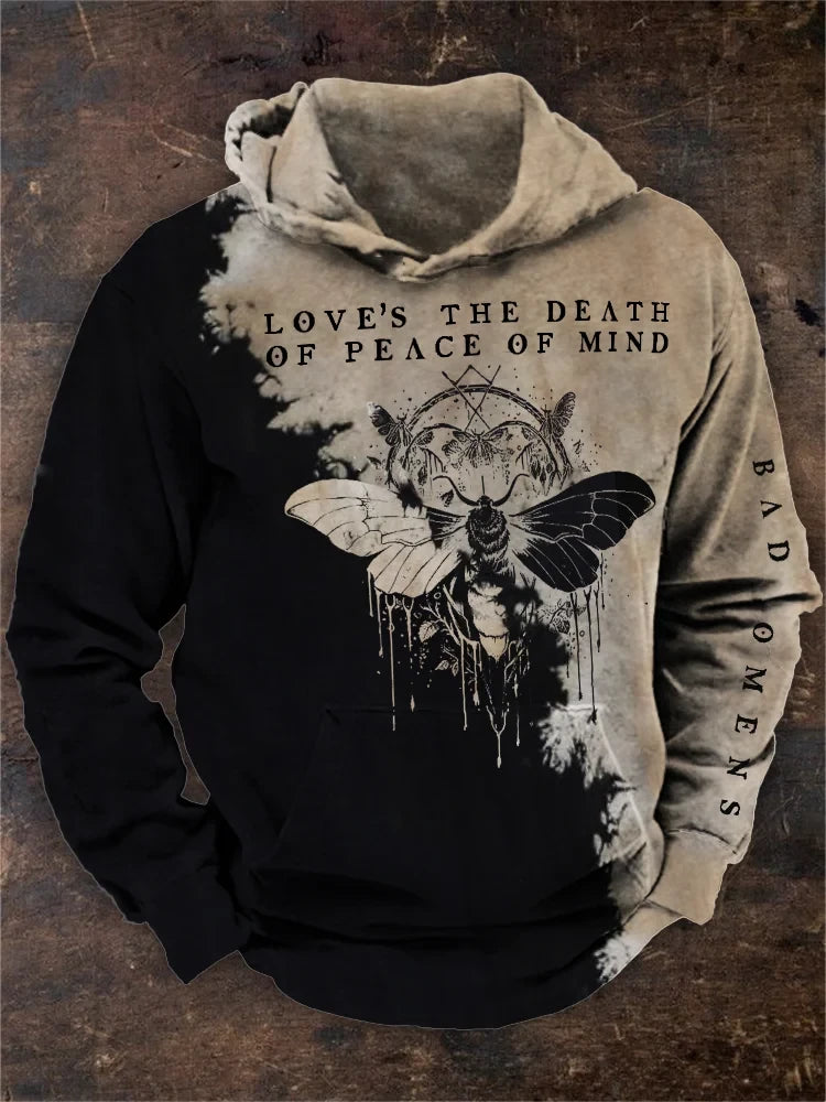 Bad Omens Hoodie Mens Rock Band Moth Tie Dye Hoodie Love Is The Death Of Peace Of Mind
