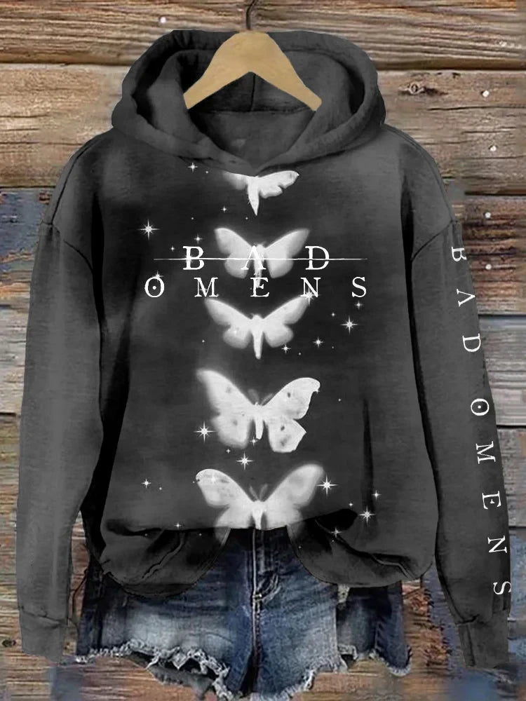 Bad Omens Hoodie Rock Band Inspired Butterflies Hoodie Bad Omens Merch Gifts For Girlfriend