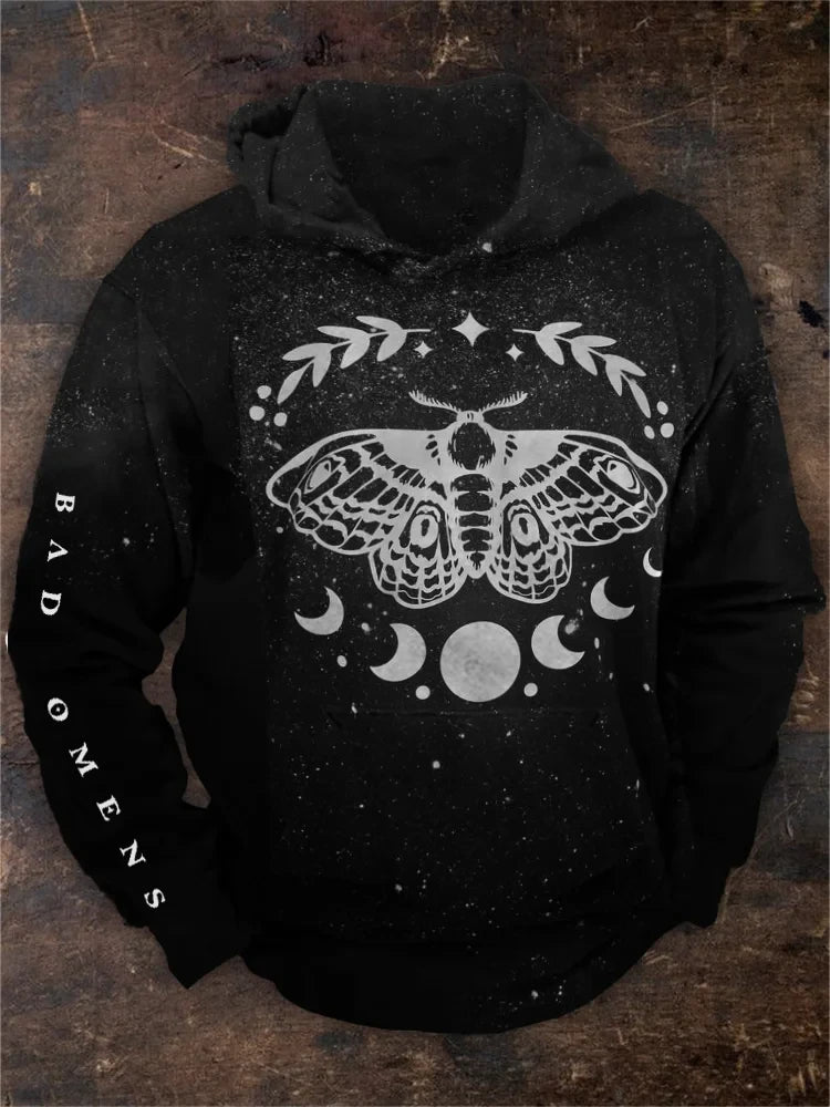 Bad Omens Hoodie Rock Band Inspired Moth And Moon Phase Hoodie Gifts For Rock Lovers