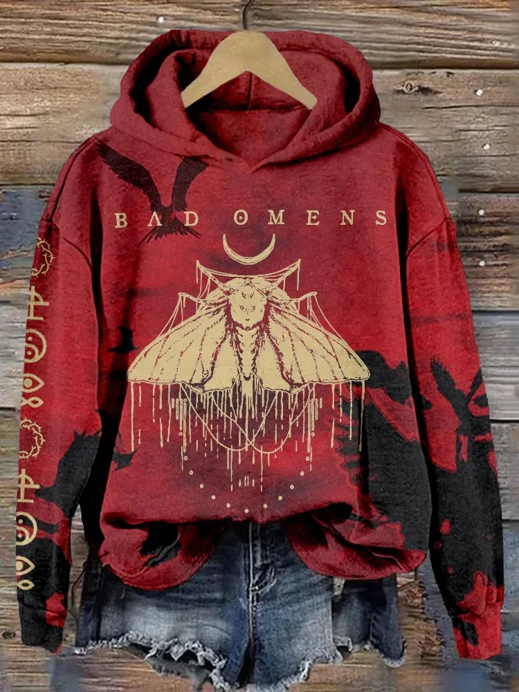Bad Omens Hoodie Rock Band Inspired Moth Art Hoodie Bad Omens Merch Women's Gifts For Fan