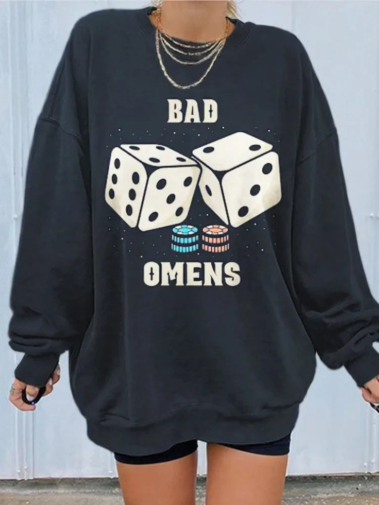 Bad Omens Sweatshirt Dice Pattern Rock Band Women's Sweatshirt Bad Omens Merch