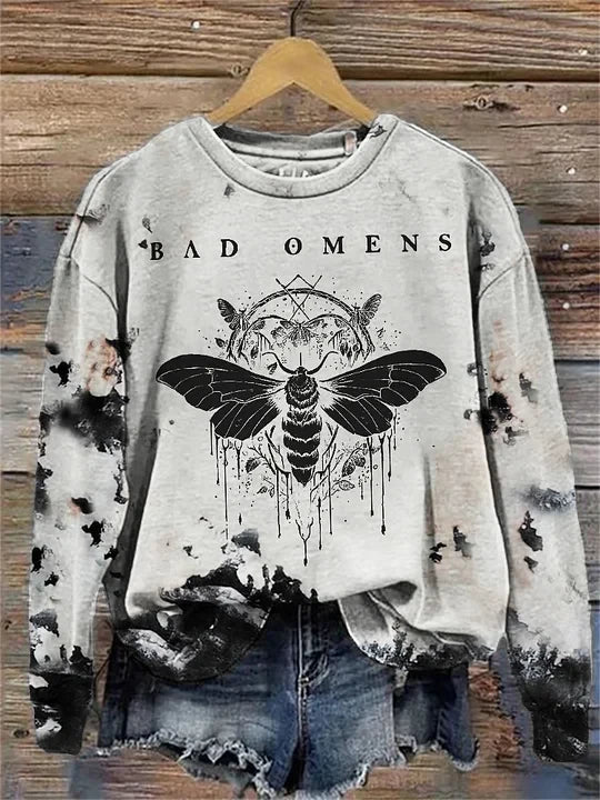 Bad Omens Tie Dye Sweatshirt Moon And Moth Bad Omens Merch Gifts For Rock Fans