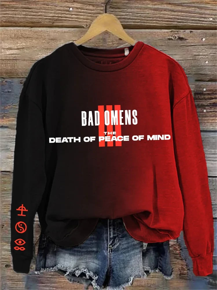 Bad Omens Sweatshirt Rock Band Inspired The Death Of Peace Of Mind Sweatshirt Rock Lovers Gifts