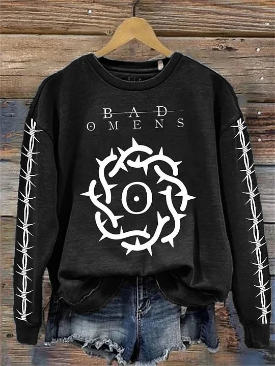 Bad Omens Sweatshirt Rock Band Inspired Thorns Graphic Sweatshirt Gifts For Fan