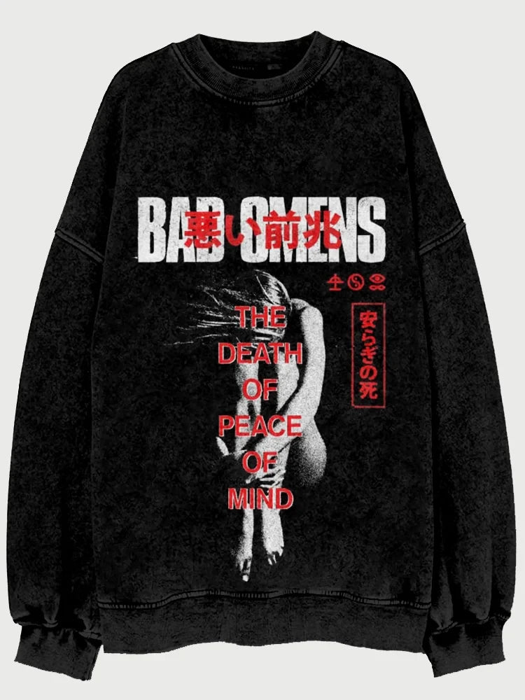 Bad Omens Wash Sweatshirt Rock Band Inspired Sweatshirt The Death Of Peace Of Mind