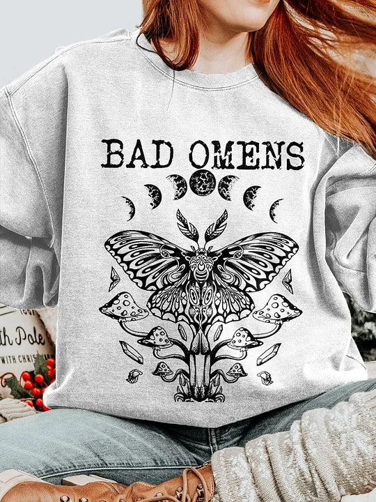 Bad Omens Sweatshirt Moon And Moth Rock Band Inspired Bad Omens Merch Gifts For Rock Fans