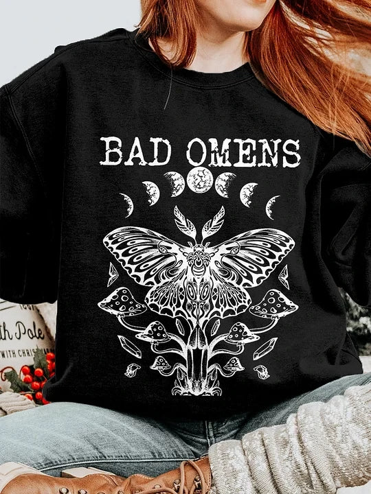 Bad Omens Sweatshirt Moon And Moth Rock Band Inspired Bad Omens Merch Gifts For Rock Fans