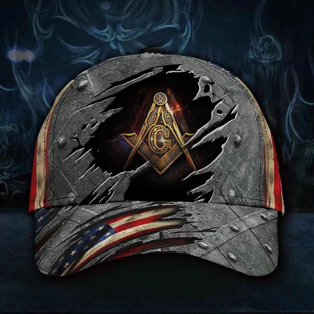 Freemason Hat 3D Print American Flag Cap Vintage Old Retro Unique Masonic Hat Men's