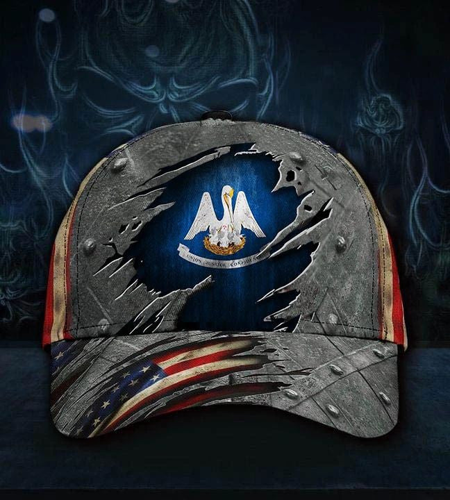 Louisiana State Flag Hat 3D Printed U.S Flag Men's Cap Louisiana Hat Pride Patriotic