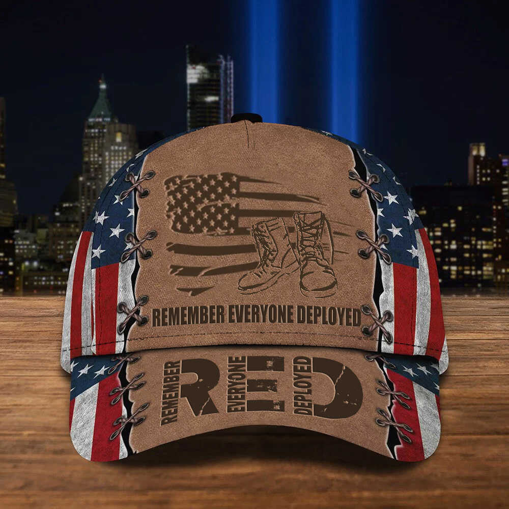 RED Remember Everyone Deployed Hat Support The Troops American Flag Hat RED Friday Merch