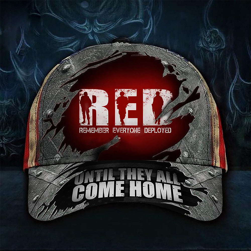 RED Remember Everyone Deployed Hat Until They All Come Home Veteran Cap RED Friday Merch