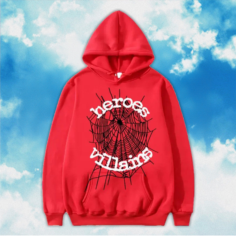 Sp5der Heroes And Villains Hoodie Red Spider Hoodie Sp5der Merch Gifts For Friend