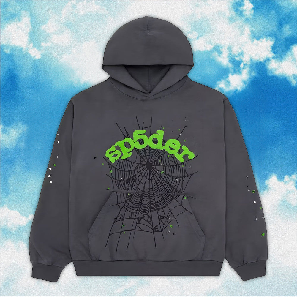 Sp5der Web Hoodie Slate Grey Spider Web Hoodie Spider Merch Gifts For Men Women