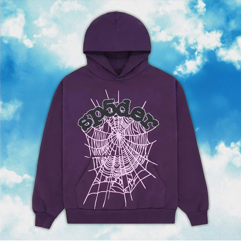 Purple Spider Hoodie Sp5der Web Hoodie Unique Gifts For Him Her