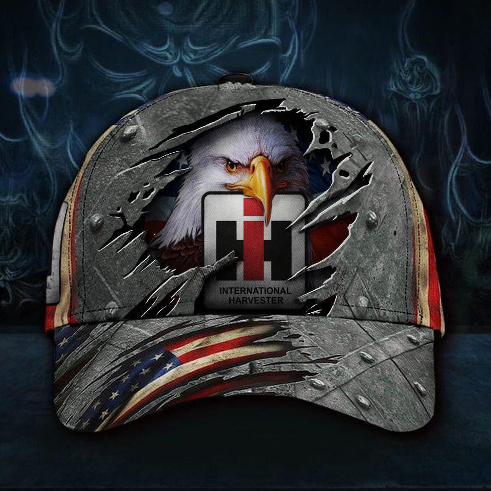 International Harvester Cap Logo American Flag Hat Vintage Patriotic Mens Gift