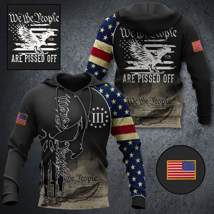 Eagle We The People Are Pissed Off Hoodie For Men's Patriotic Clothing Presents For Husband