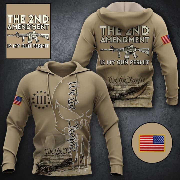 The 2nd Amendment Is My Gun Permit Hoodie We The People Merch Gifts For Son Gun Lovers
